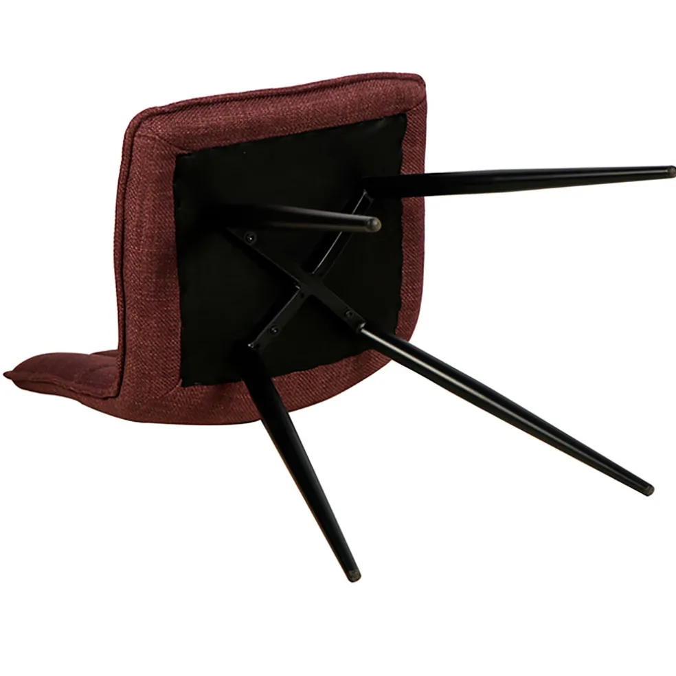 Chaise de salle à manger en tissu matelassé pourpre - Alize