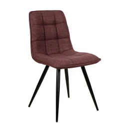 Chaise de salle à manger en tissu matelassé pourpre - Alize
