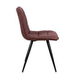 Chaise de salle à manger en tissu matelassé pourpre - Alize