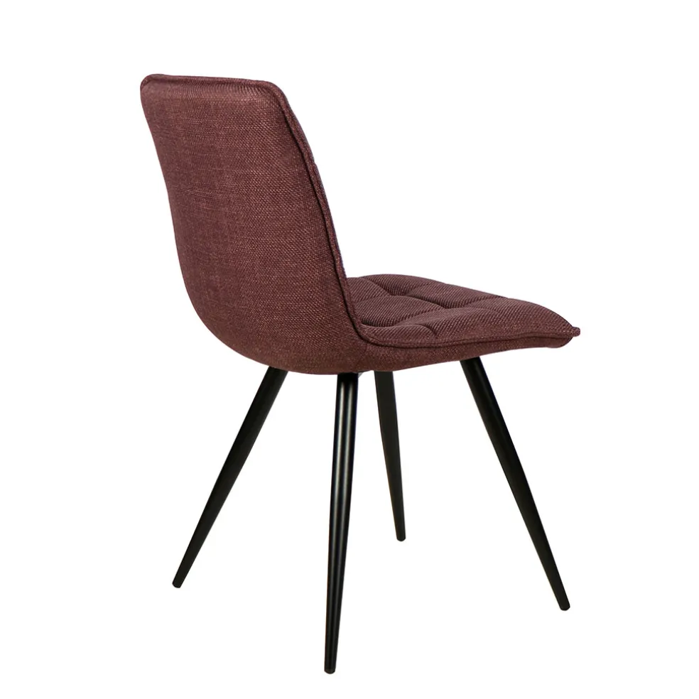 Chaise de salle à manger en tissu matelassé pourpre - Alize