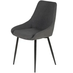Chaise de salle à manger en tissu gris foncé - Ben