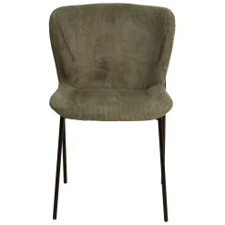 Chaise de salle à manger en velours côtelé vert foncé - Holden