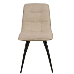 Chaise de salle à manger en tissu matelassé beige - Alize