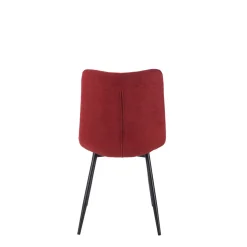 Chaise de salle à manger en tissu matelassé cerise - Lilly