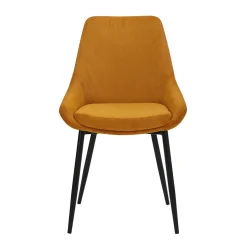 Chaise de salle à manger en velours côtelé curry - Ben
