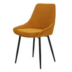 Chaise de salle à manger en velours côtelé curry - Ben