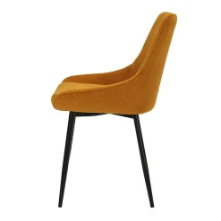 Chaise de salle à manger en velours côtelé curry - Ben