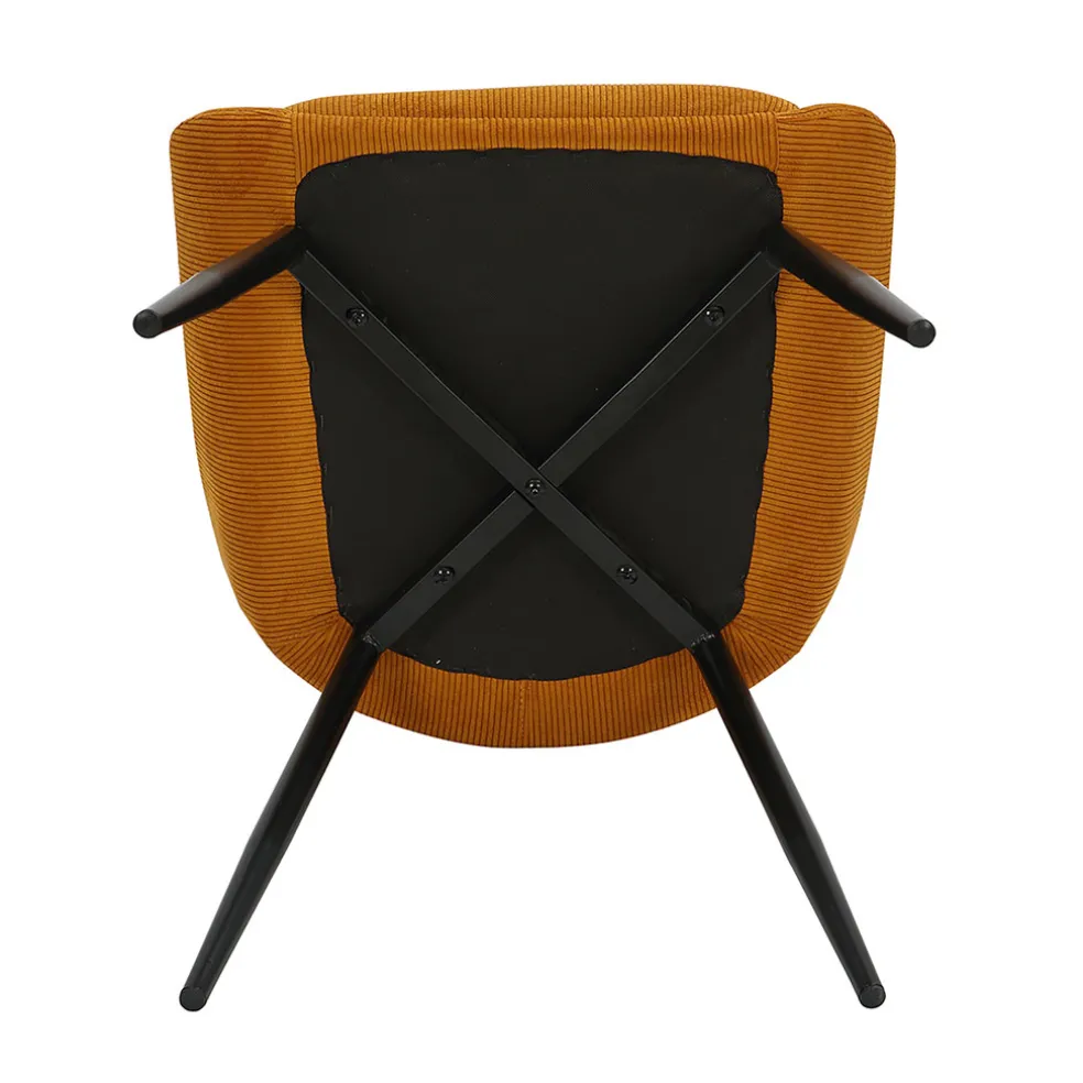 Chaise de salle à manger en velours côtelé curry - Ben