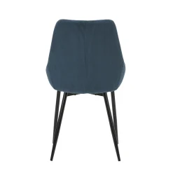 Chaise de salle à manger en velours côtelé bleu - Ben