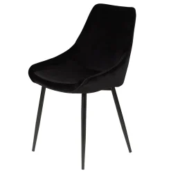 Chaise de salle à manger en velours noir - Ben