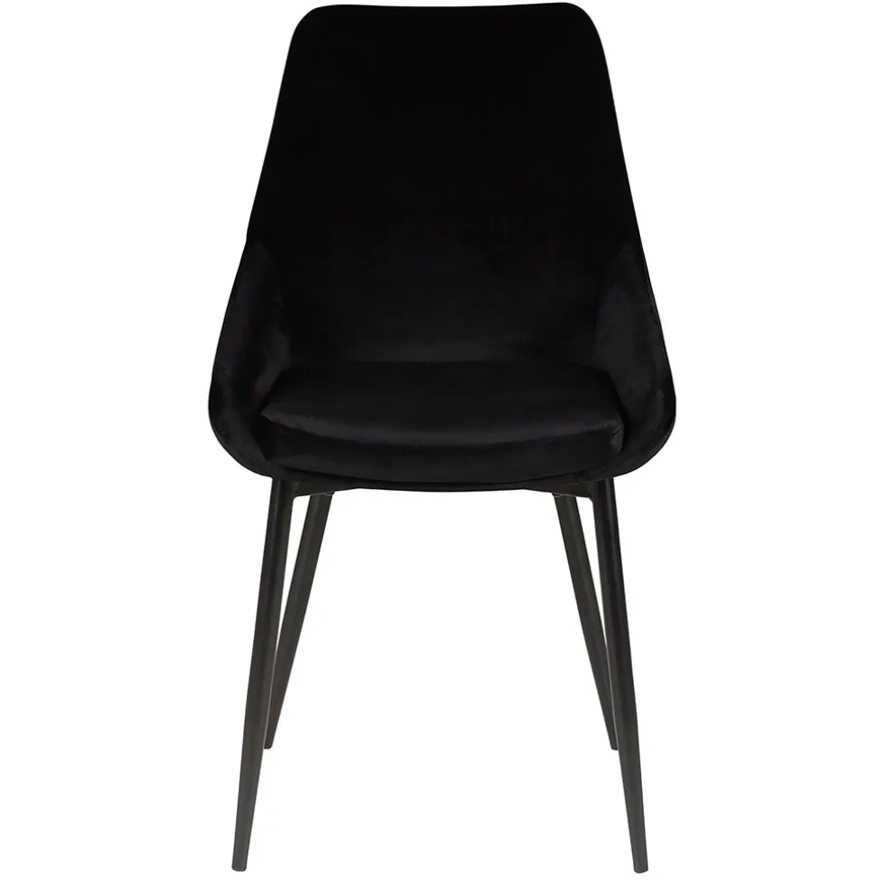 Chaise de salle à manger en velours noir - Ben