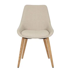 Chaise de salle à manger en tissu crème - Ben