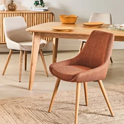 Chaise de salle à manger en tissu crème - Ben