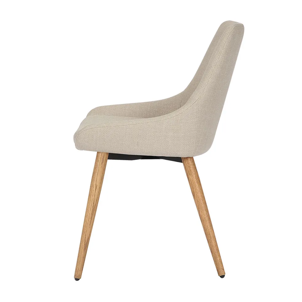 Chaise de salle à manger en tissu crème - Ben