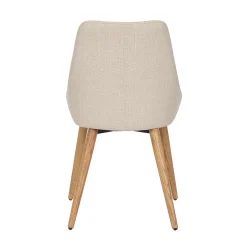 Chaise de salle à manger en tissu crème - Ben