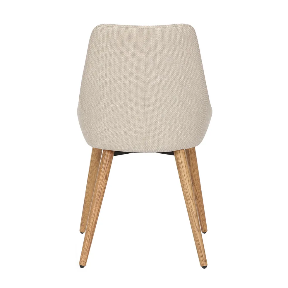 Chaise de salle à manger en tissu crème - Ben