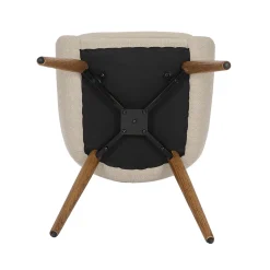 Chaise de salle à manger en tissu crème - Ben