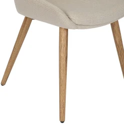 Chaise de salle à manger en tissu crème - Ben