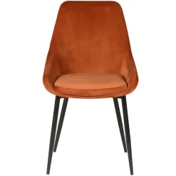 Chaise de salle à manger en velours cognac - Ben