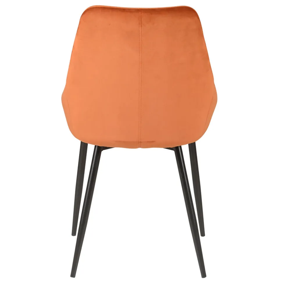 Chaise de salle à manger en velours cognac - Ben