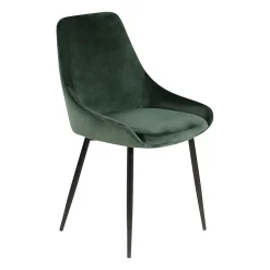Chaise de salle à manger en velours vert - Ben
