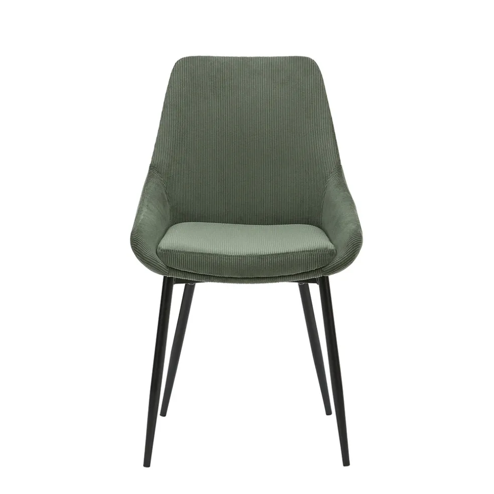 Chaise de salle à manger en velours côtelé kaki - Ben