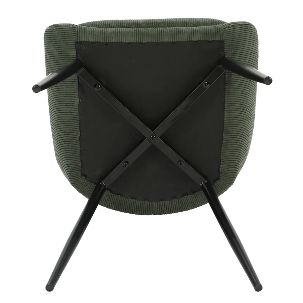 Chaise de salle à manger en velours côtelé kaki - Ben