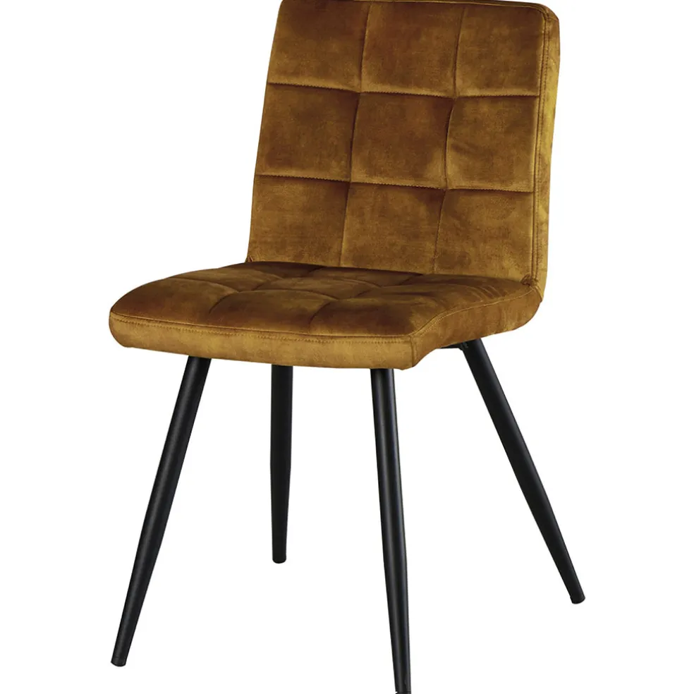 Chaise de salle à manger moutarde - Fae