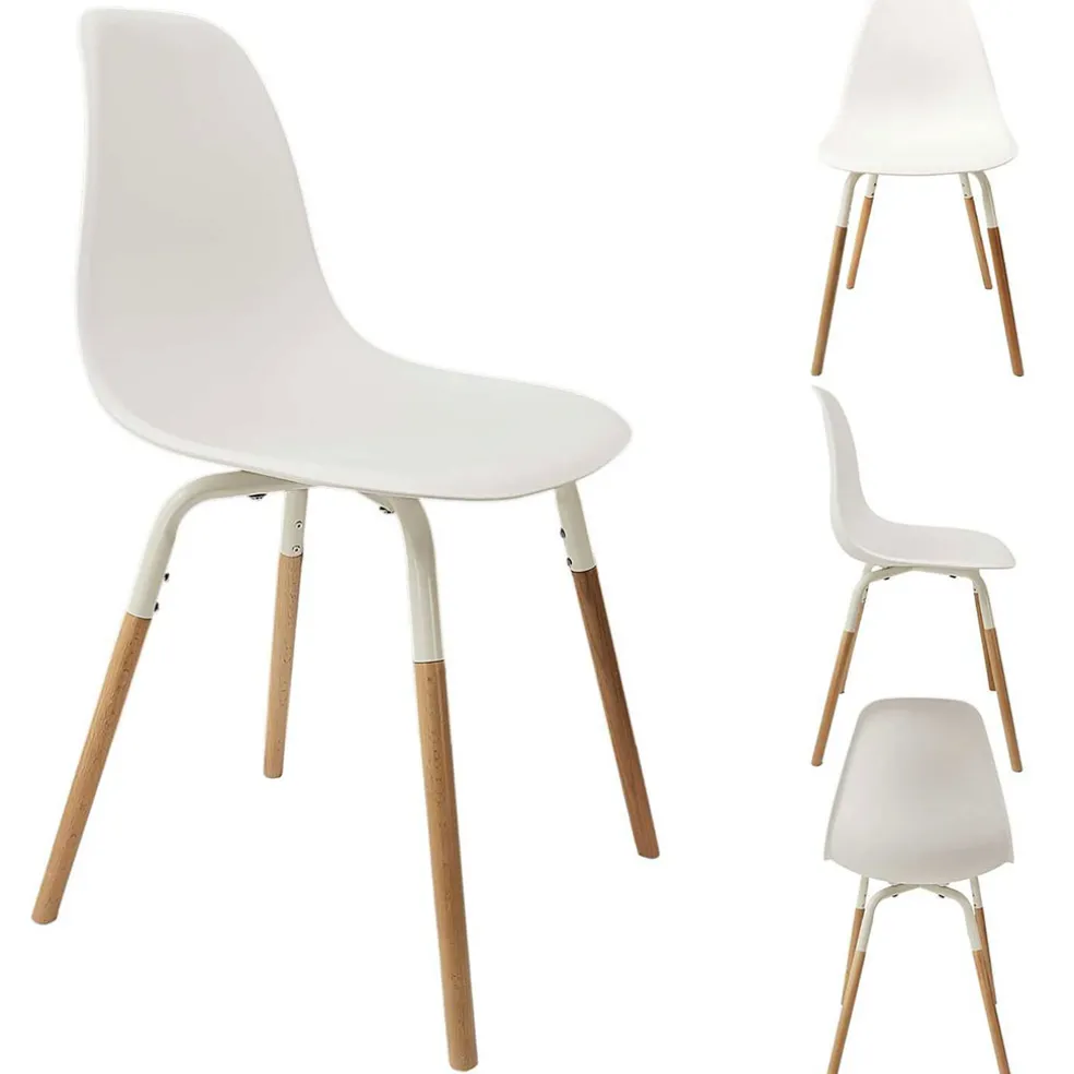 Chaise de salle à manger scandinave blanc - Phebee