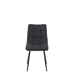 Chaise de salle a manger en tissu matelassé anthracite - Lilly