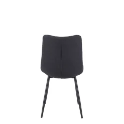 Chaise de salle a manger en tissu matelassé anthracite - Lilly