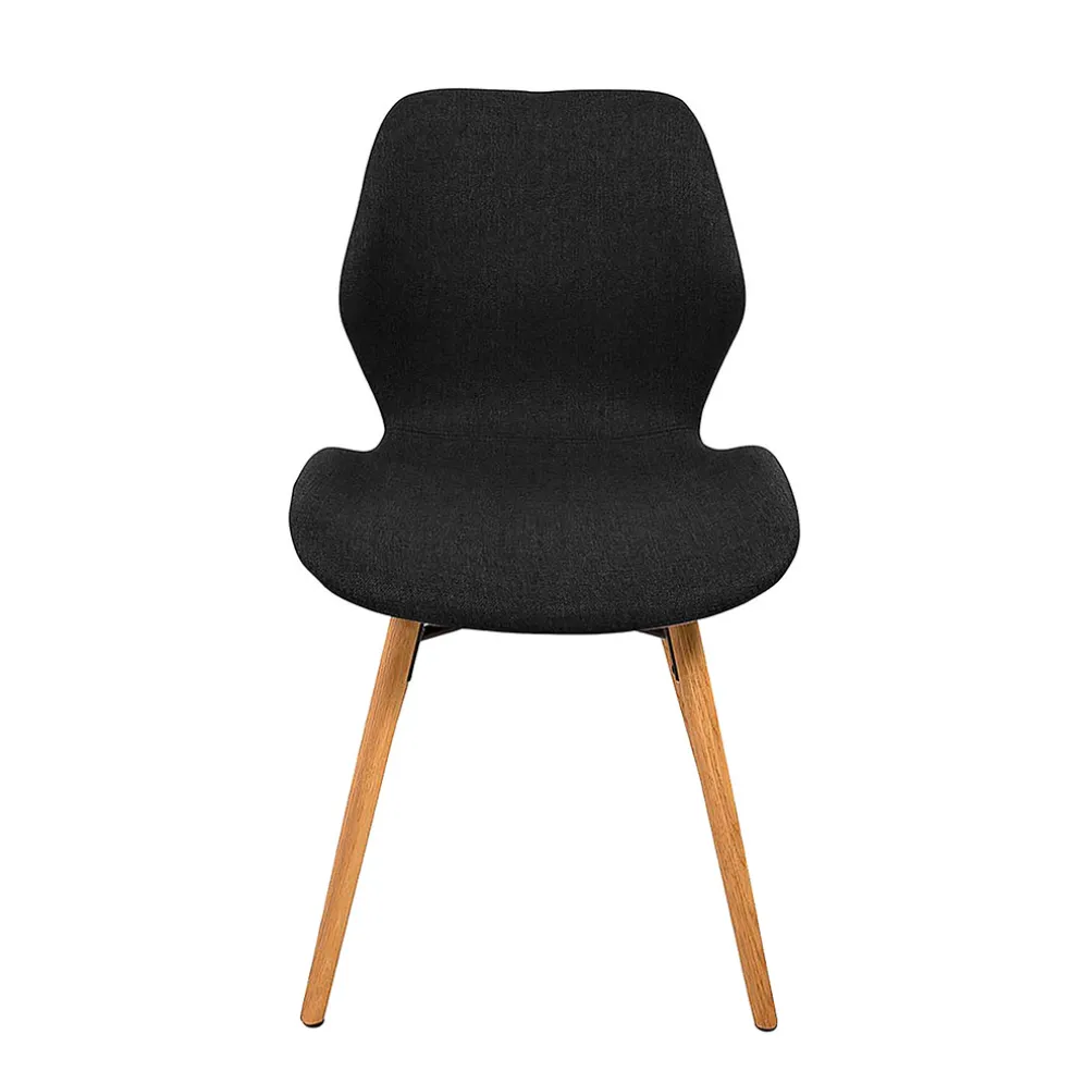 Chaise de salle en manger en tissu noir - Gloria