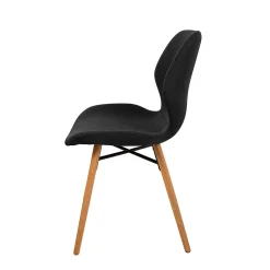 Chaise de salle en manger en tissu noir - Gloria