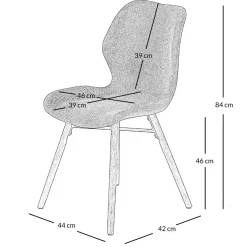 Chaise de salle en manger en tissu noir - Gloria