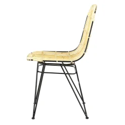 Chaise en rotin naturel et metal - KUBU