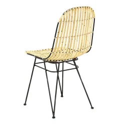 Chaise en rotin naturel et metal - KUBU