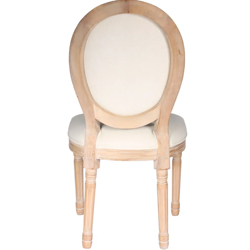 Chaise medaillon en bois d'hévea beige