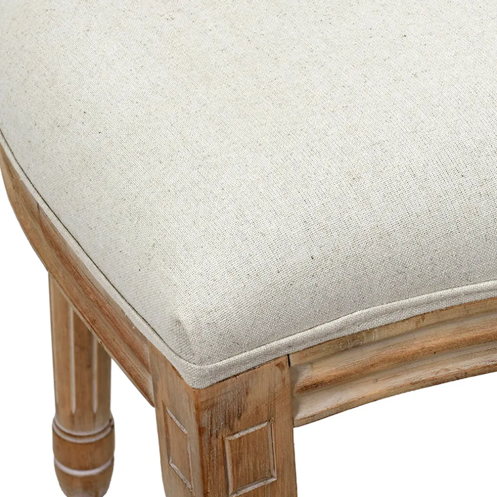 Chaise medaillon en bois d'hévea beige