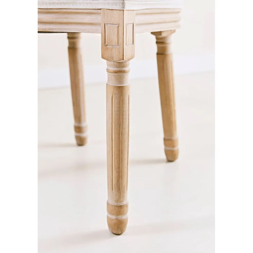 Chaise medaillon en bois d'hévea beige