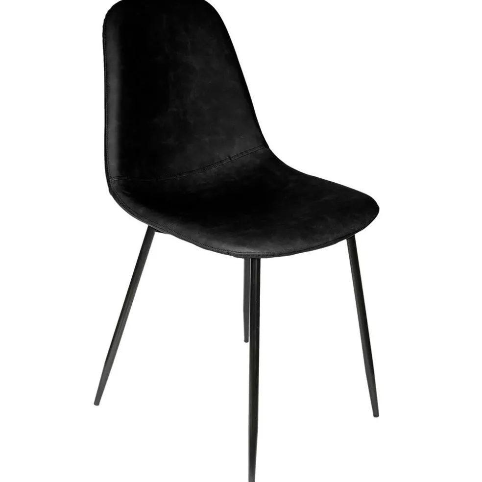 Chaise salle à manger effet cuir noir - Amber