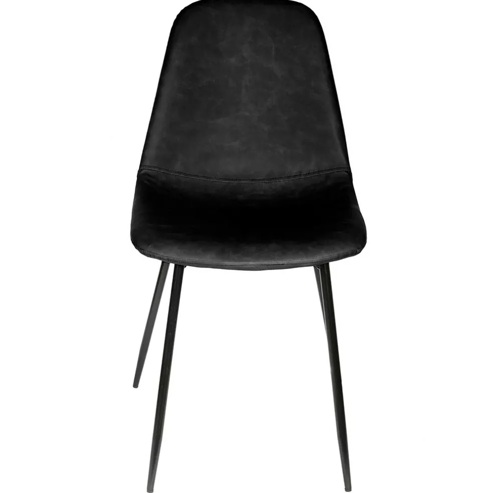 Chaise salle à manger effet cuir noir - Amber