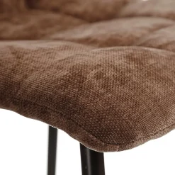 Chaise salle à manger en métal et tissu marron - Mony