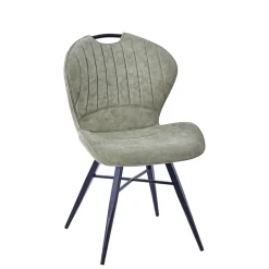 Chaise salle à manger en microfibre kaki - Vicky