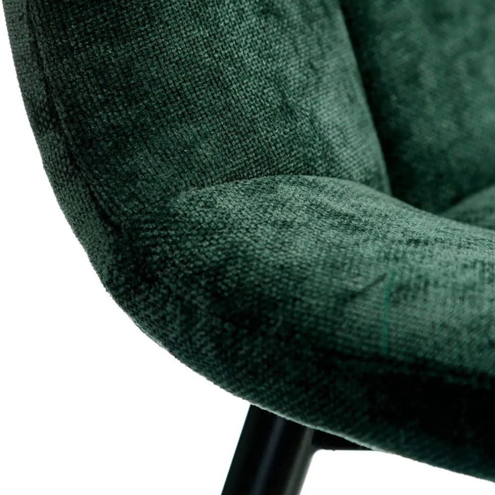 Chaise salle à manger en tissu vert - Mony