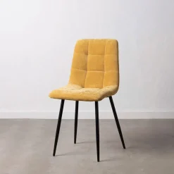 Chaise salle à manger en tissu jaune - Mony