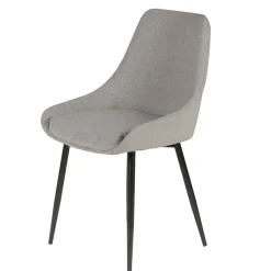 Chaise salle à manger en tissu gris clair - Ben