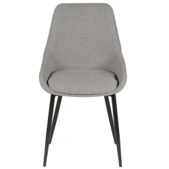 Chaise salle à manger en tissu gris clair - Ben
