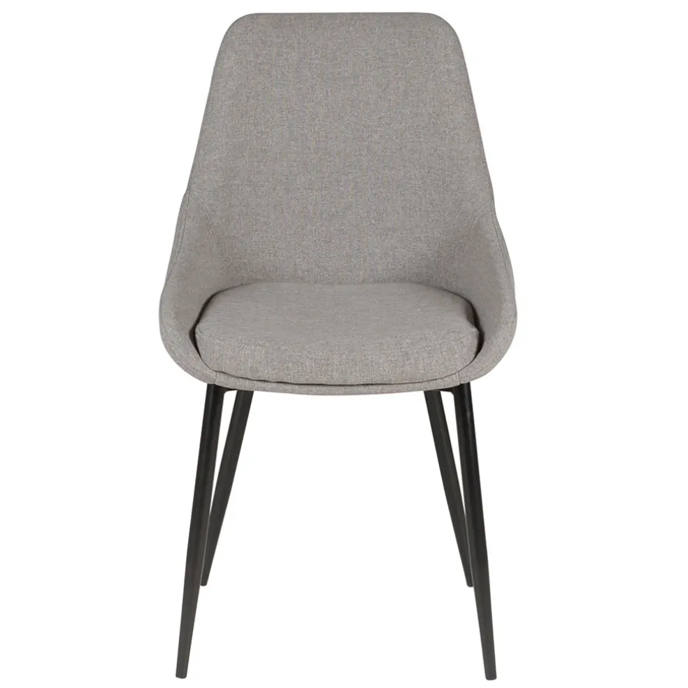 Chaise salle à manger en tissu gris clair - Ben