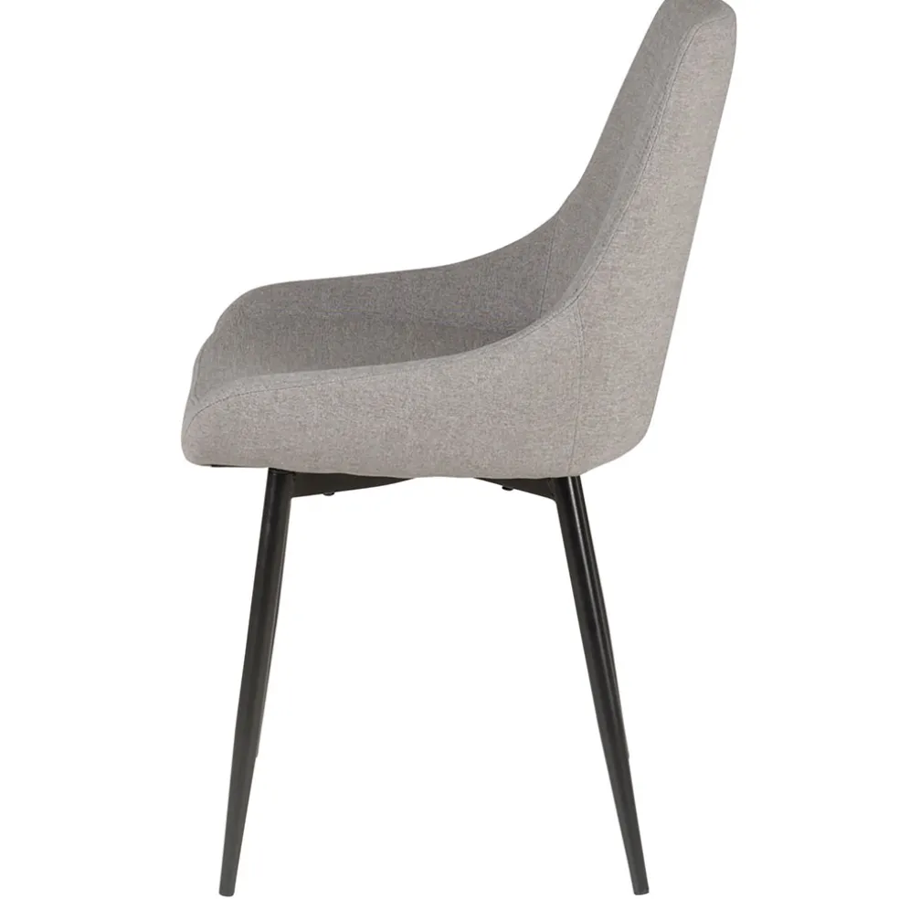 Chaise salle à manger en tissu gris clair - Ben