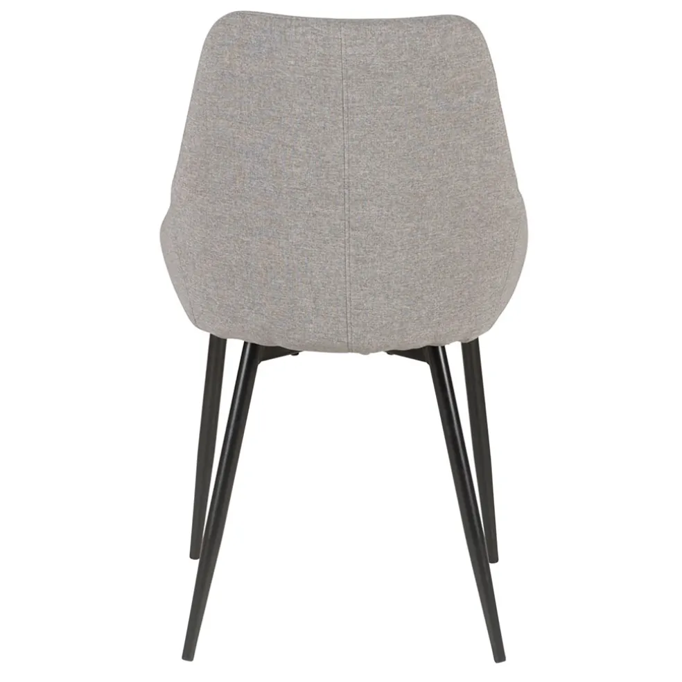 Chaise salle à manger en tissu gris clair - Ben